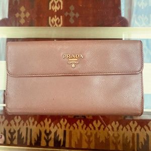 Vintage Prada Saffiano Leather Wallet Pink (Used)
